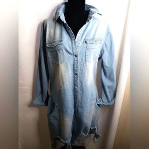 Stone Washed Distressed Women's Romper